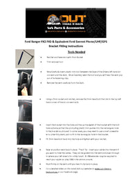 FORD PX2 PX3 Drivers Side LHD Ranger, Raptor and Everest Fixed  UHF Mic Bracket with GME Magnetic Mic Holder image 1