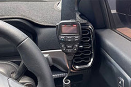 FORD Next Generation Ranger, Raptor and Everest Fixed Mobile Phone or UHF Mic Bracket Right of Steering Wheel With GME MB207 Magnetic Mic Holder